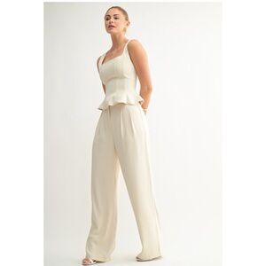 Oyster High Waist Wide Leg Trousers